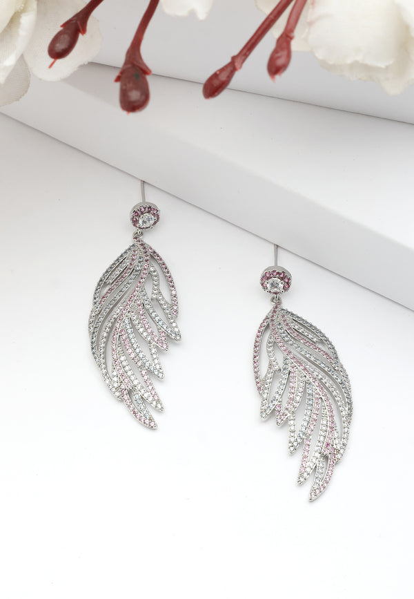 Diva Leaf Shaped Western Drop Earrings