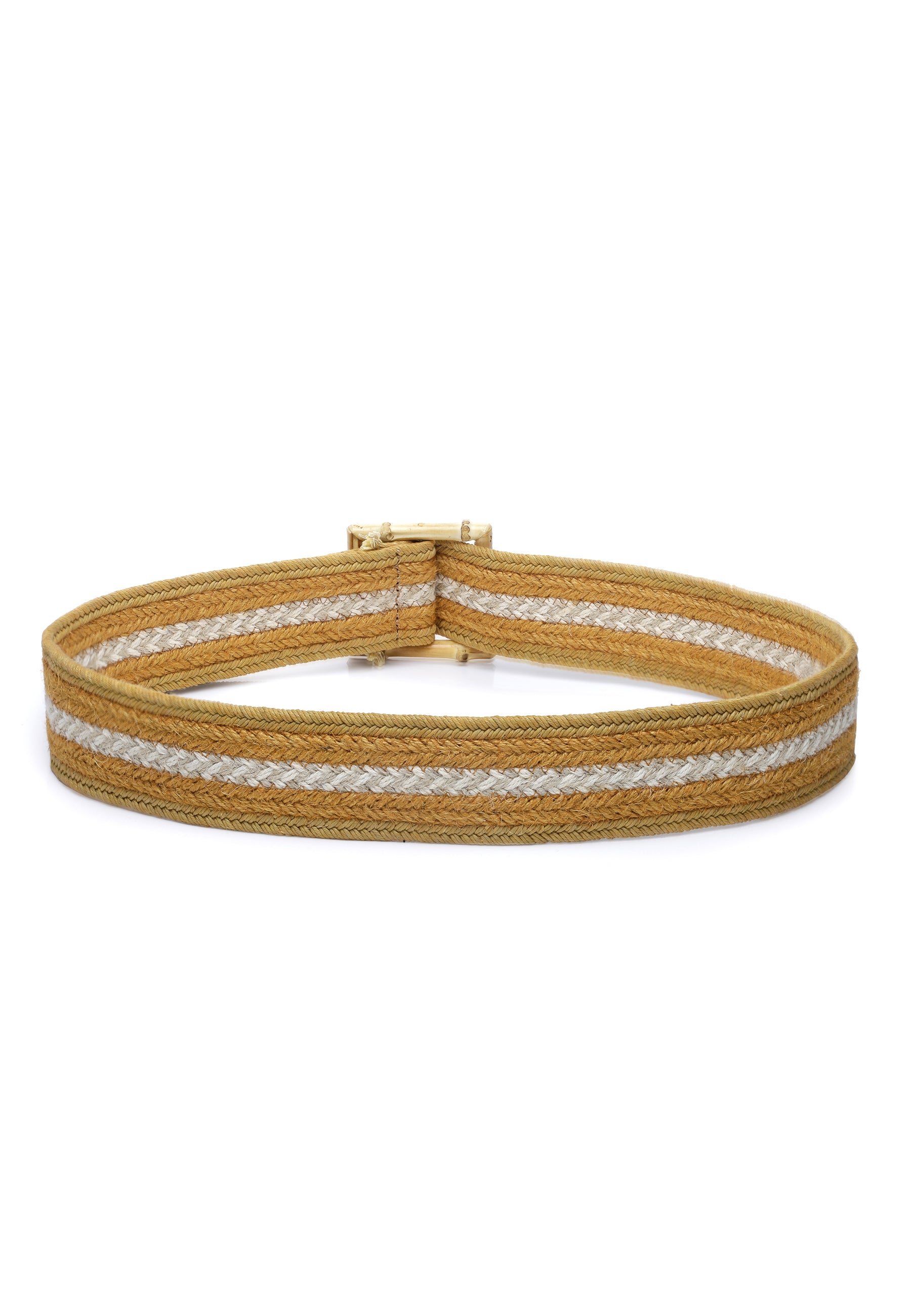 Ceinture stylée à boucle carrée tissée