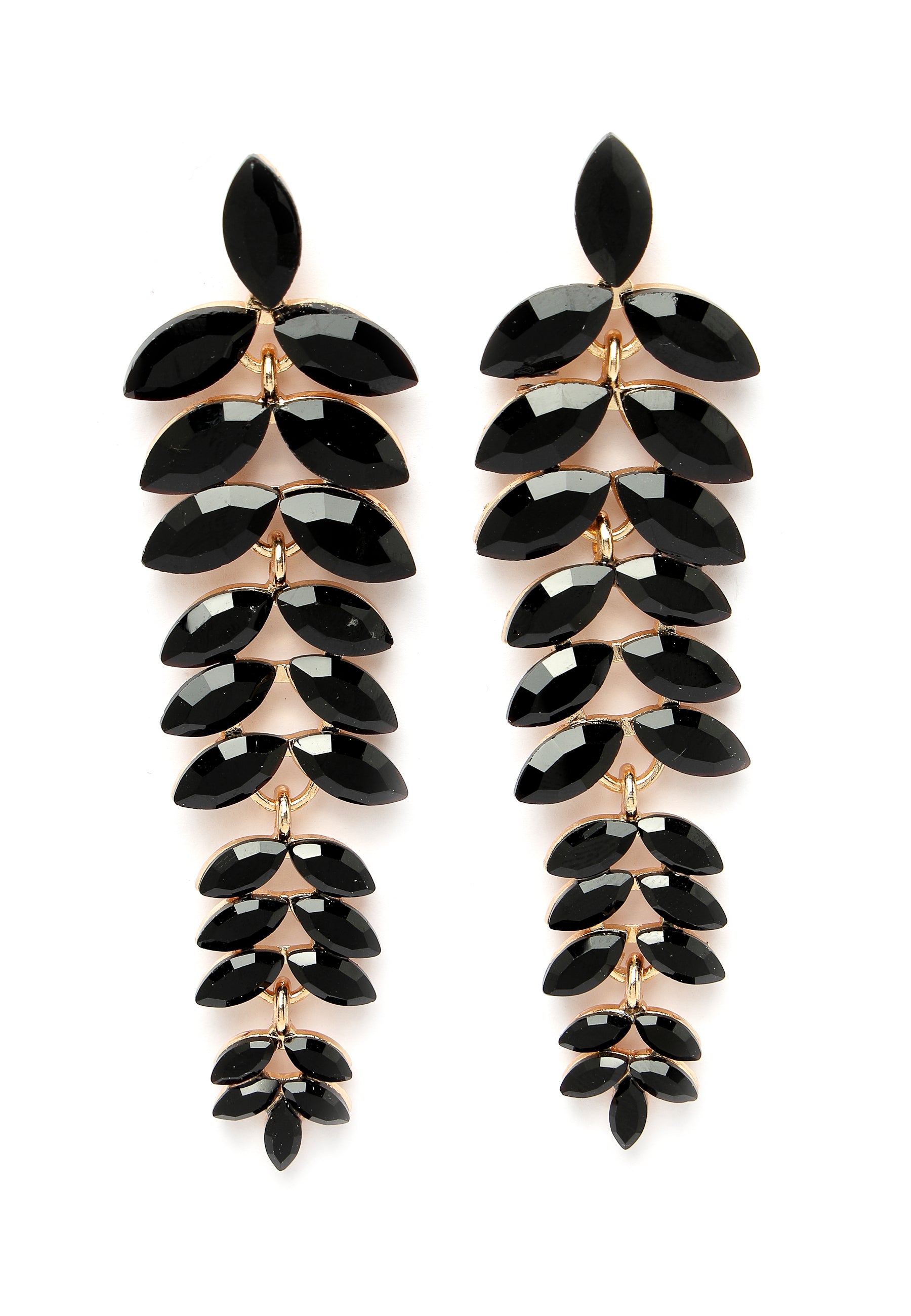 Multicolored Cascading Leaf-Shaped Drop Earrings