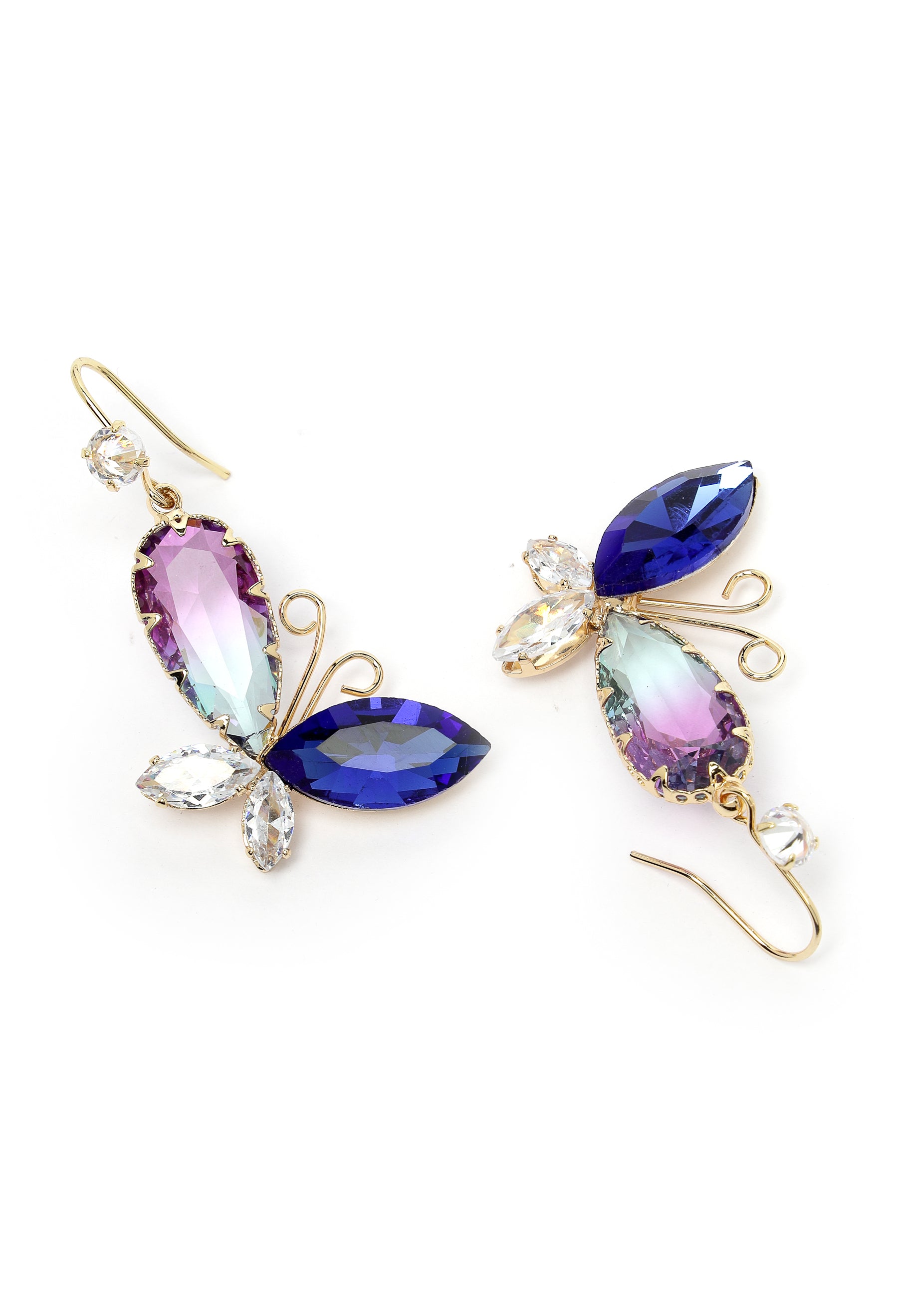 Boucles d'oreilles à breloques papillon violet