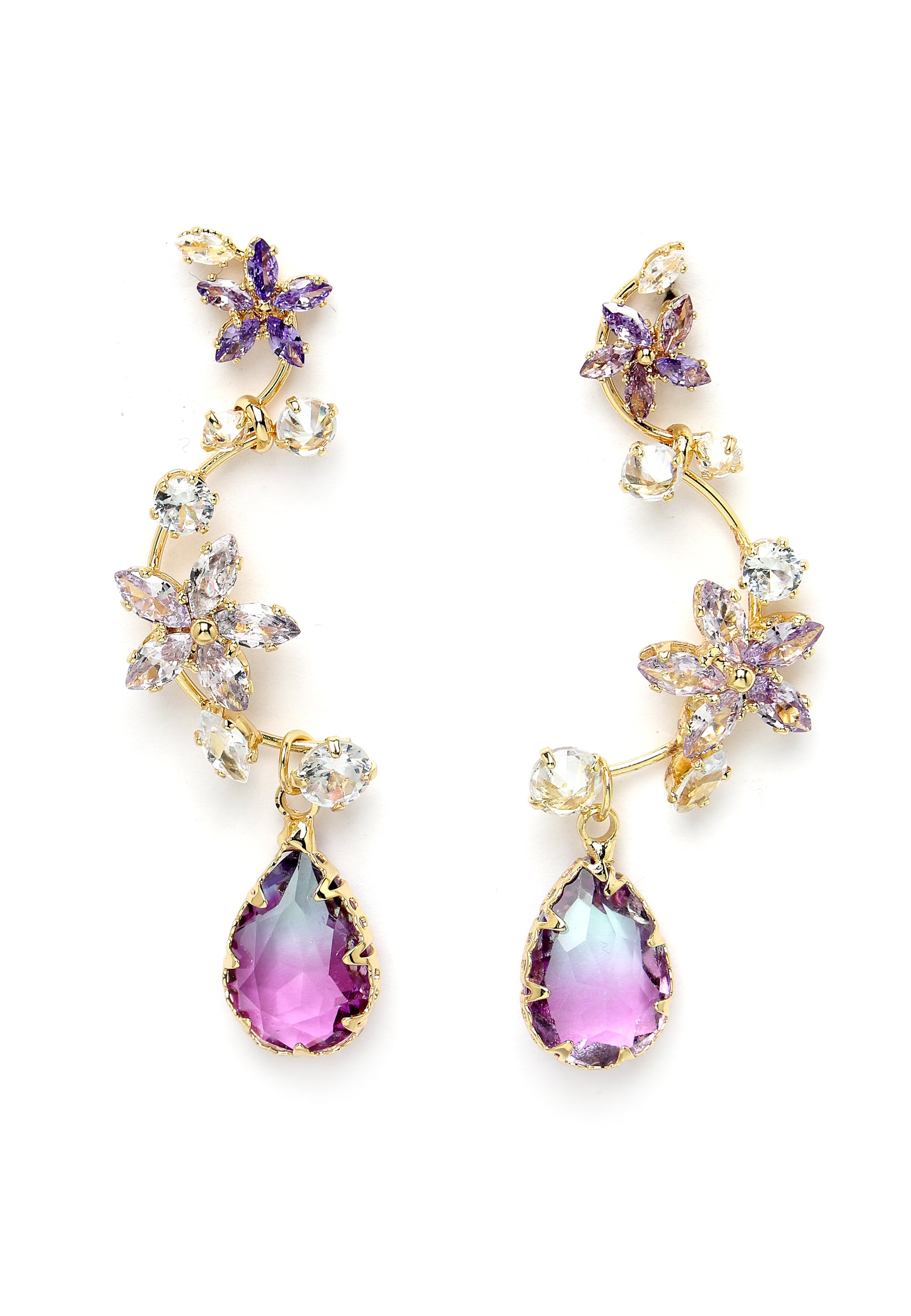 Amethyst Lila Baumelnde Ohrringe