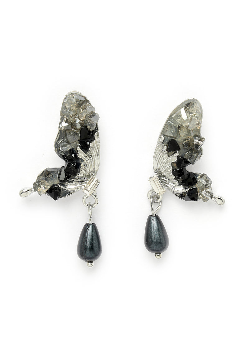 Whimsy Black Butterfly Drop Earrings