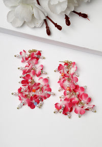 Beautiful Pink Floral Drop Earrings