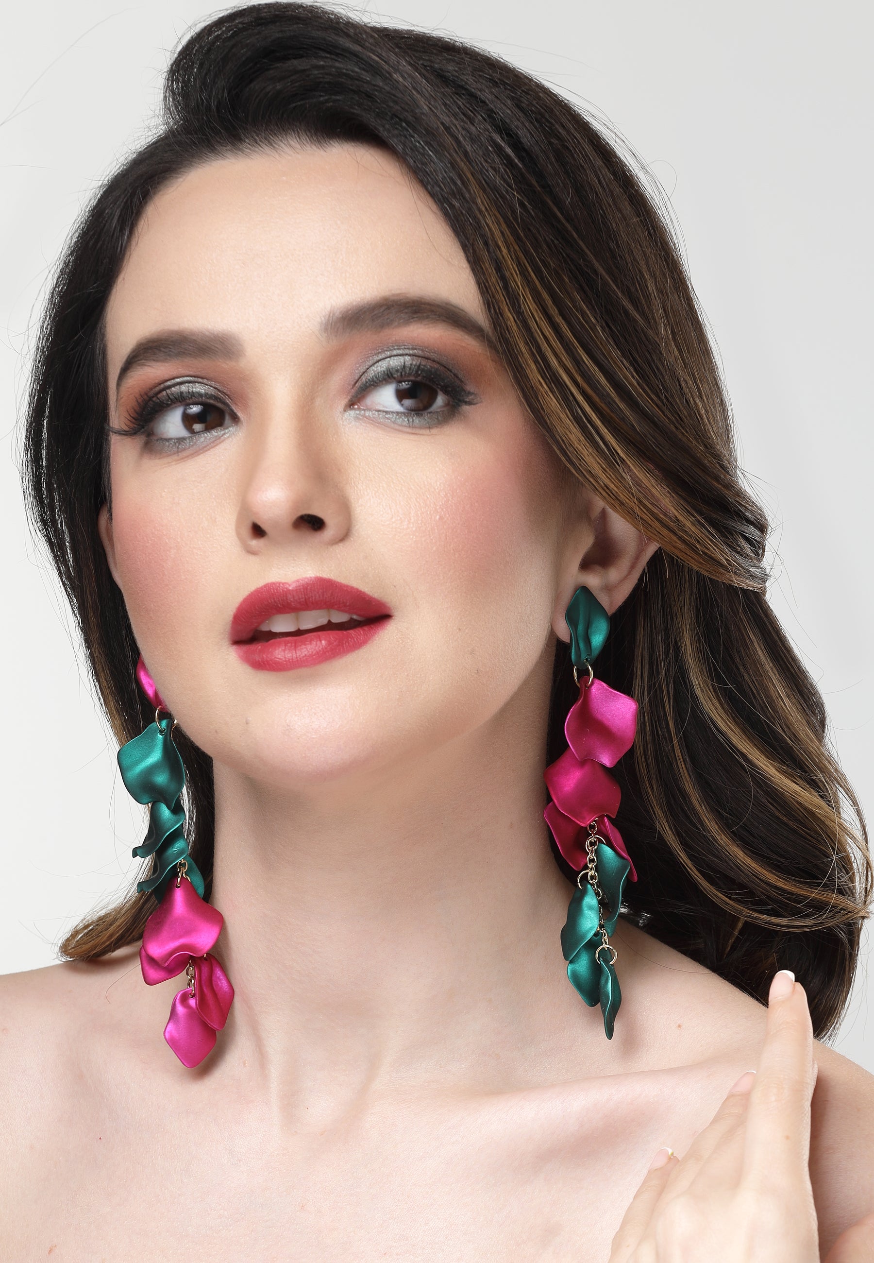 Luxury Statement Petals Shape Long Earrings