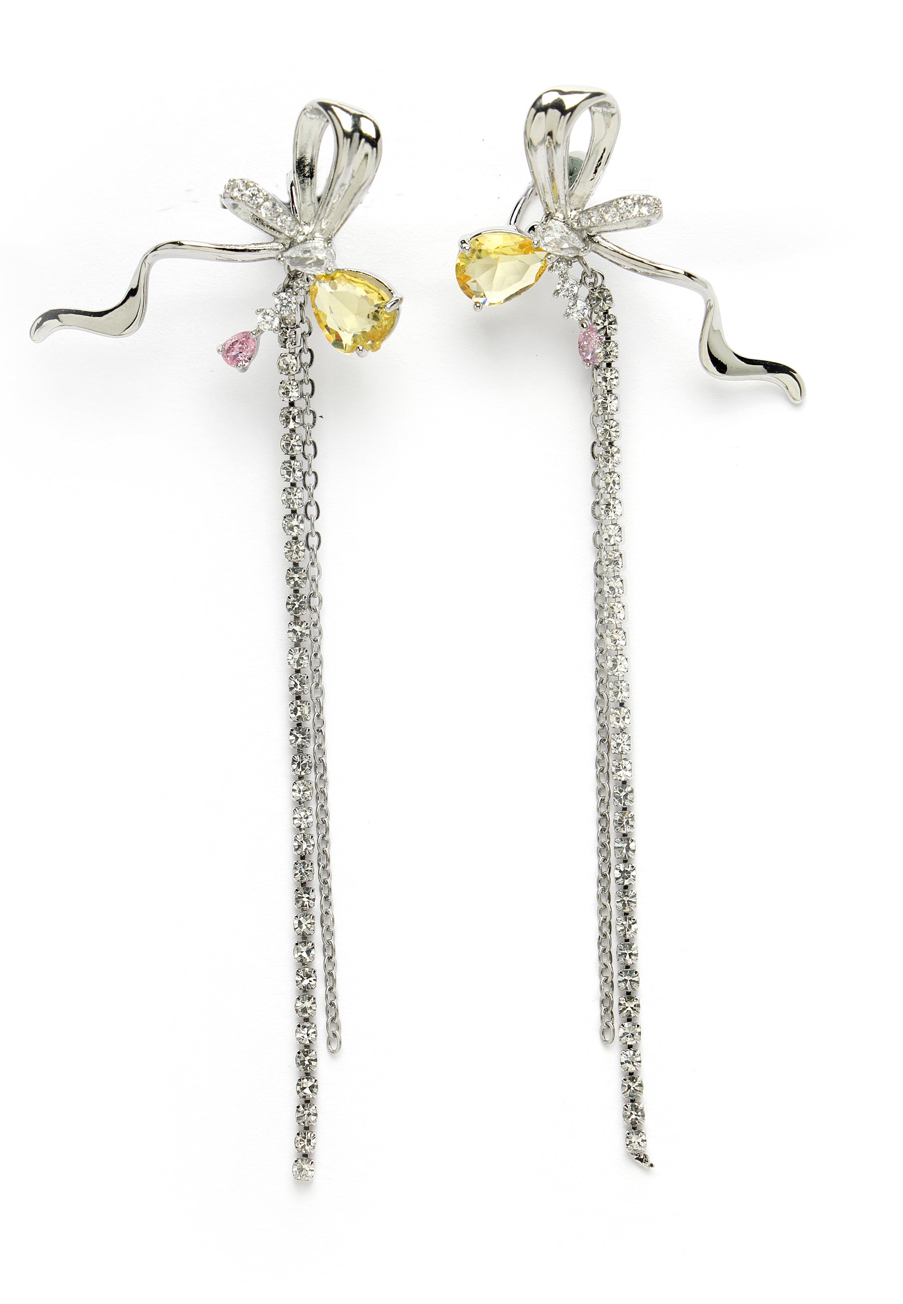 Bow Chain Dangle Earrings