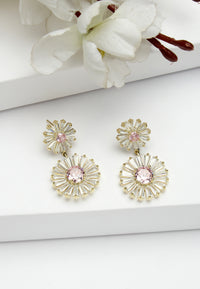 Double Daisy Drop Earrings