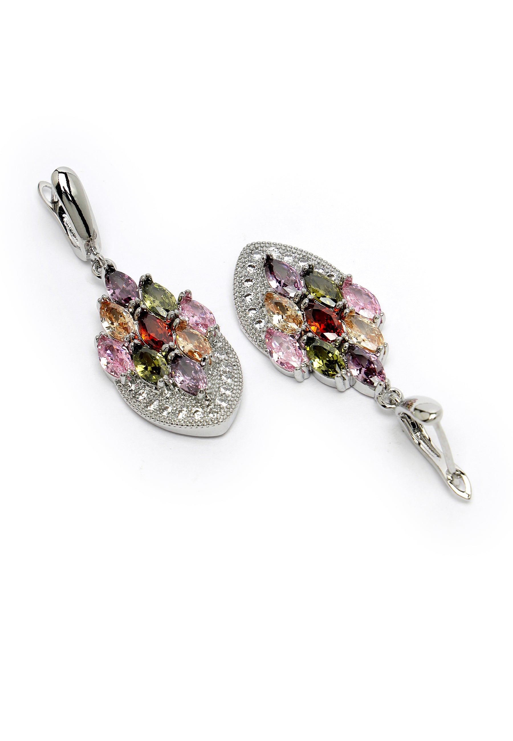 Boucles d'oreilles pendantes en plumes de paon