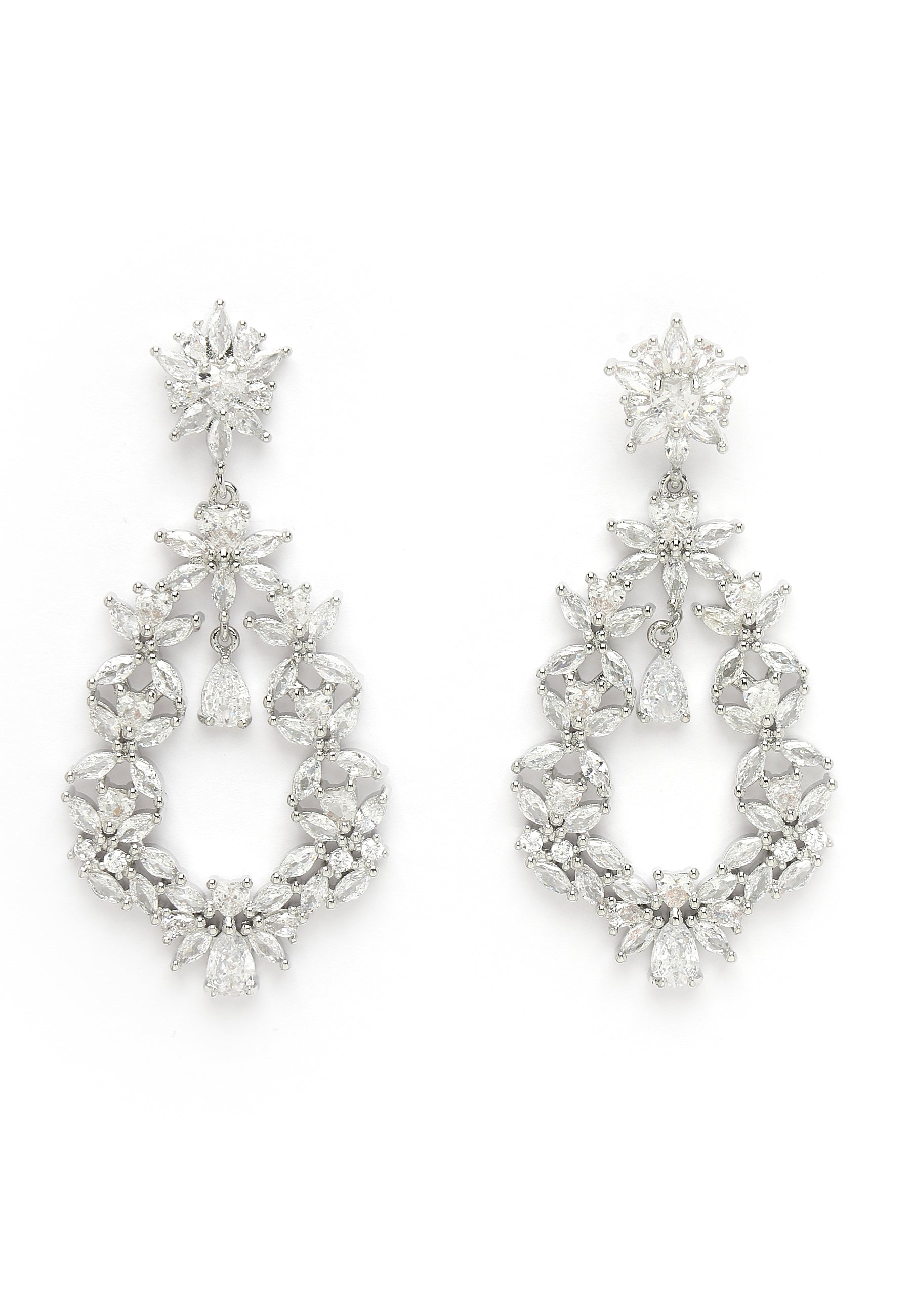 Luxury Floral Zirconia Earrings