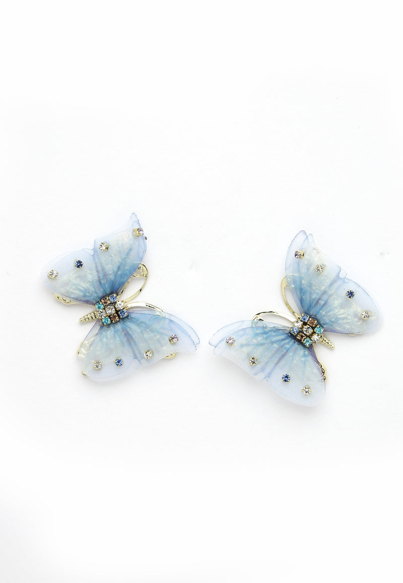 Kolczyki w kształcie niebieskich motyli