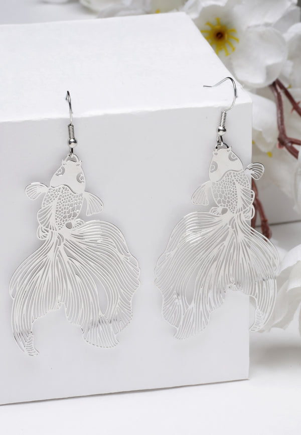 Boucles d'oreilles en forme de poisson creux