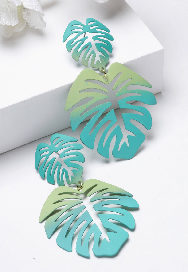 Grüne Palmblatt-Ohrringe