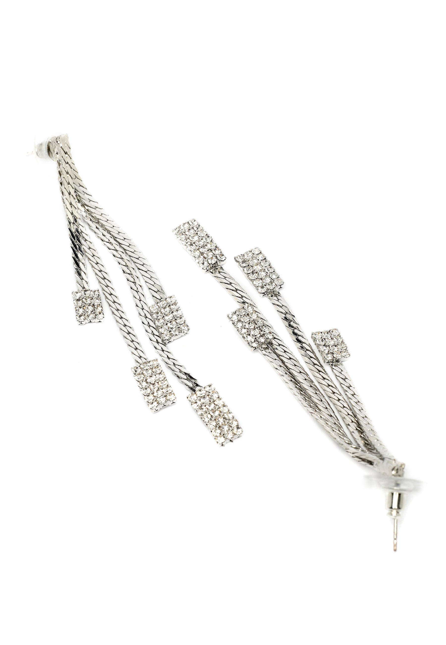 Square Stone Chain Earrings