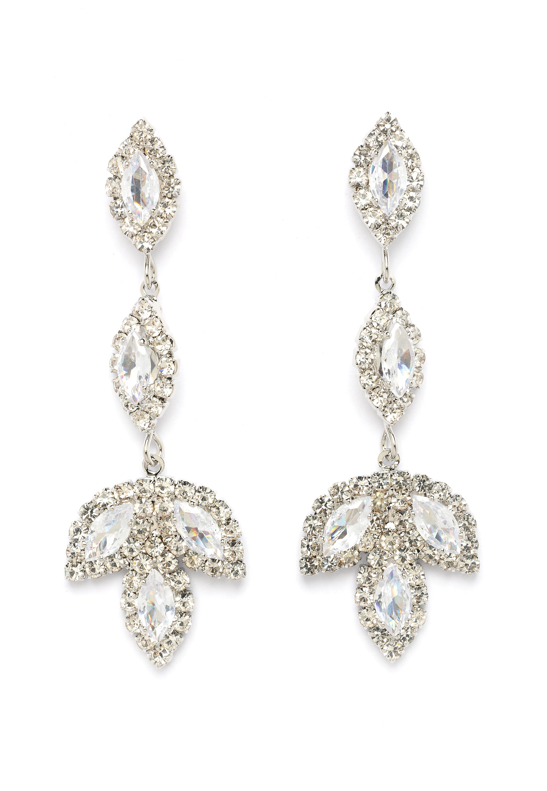 Sparkling Leafy Drop Earrings