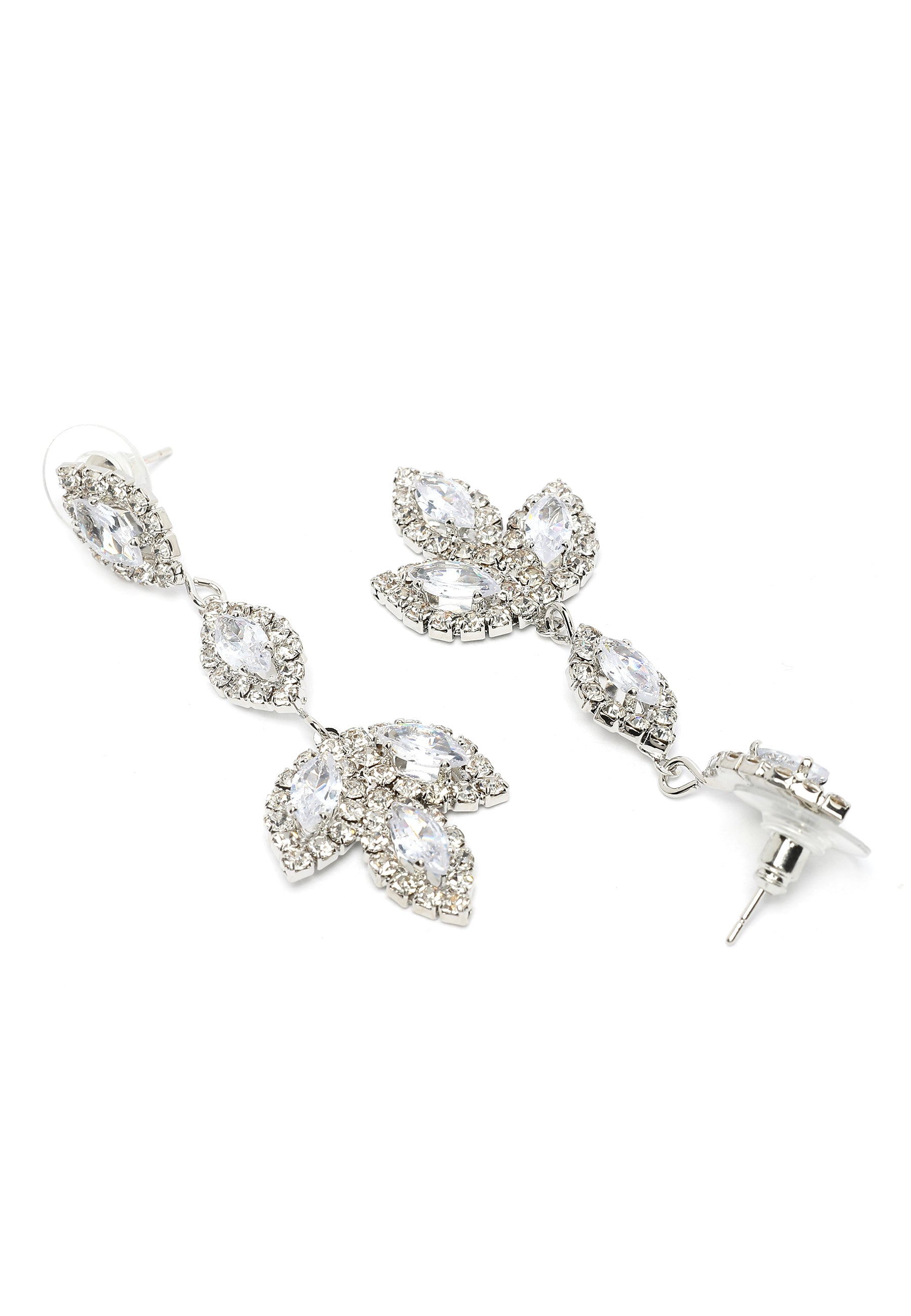 Sparkling Leafy Drop Earrings