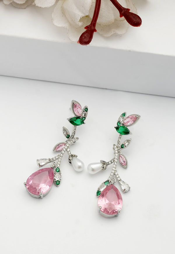 Elegant Floral Drop Earrings