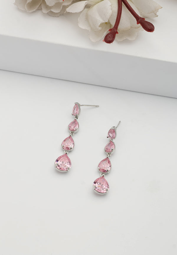 Boucles d'oreilles goutte d'eau rose