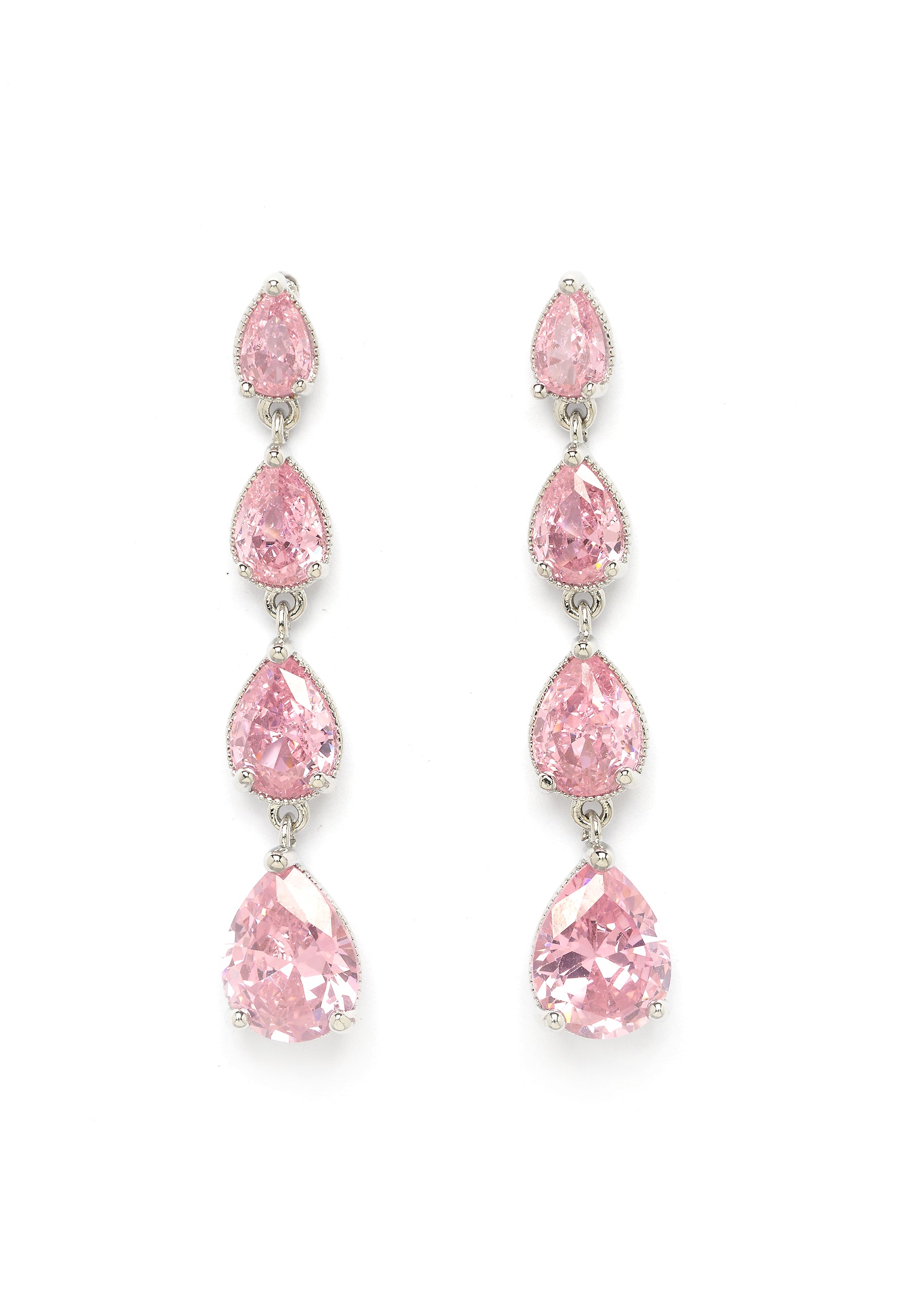 Pink Waterfall Drop Earrings