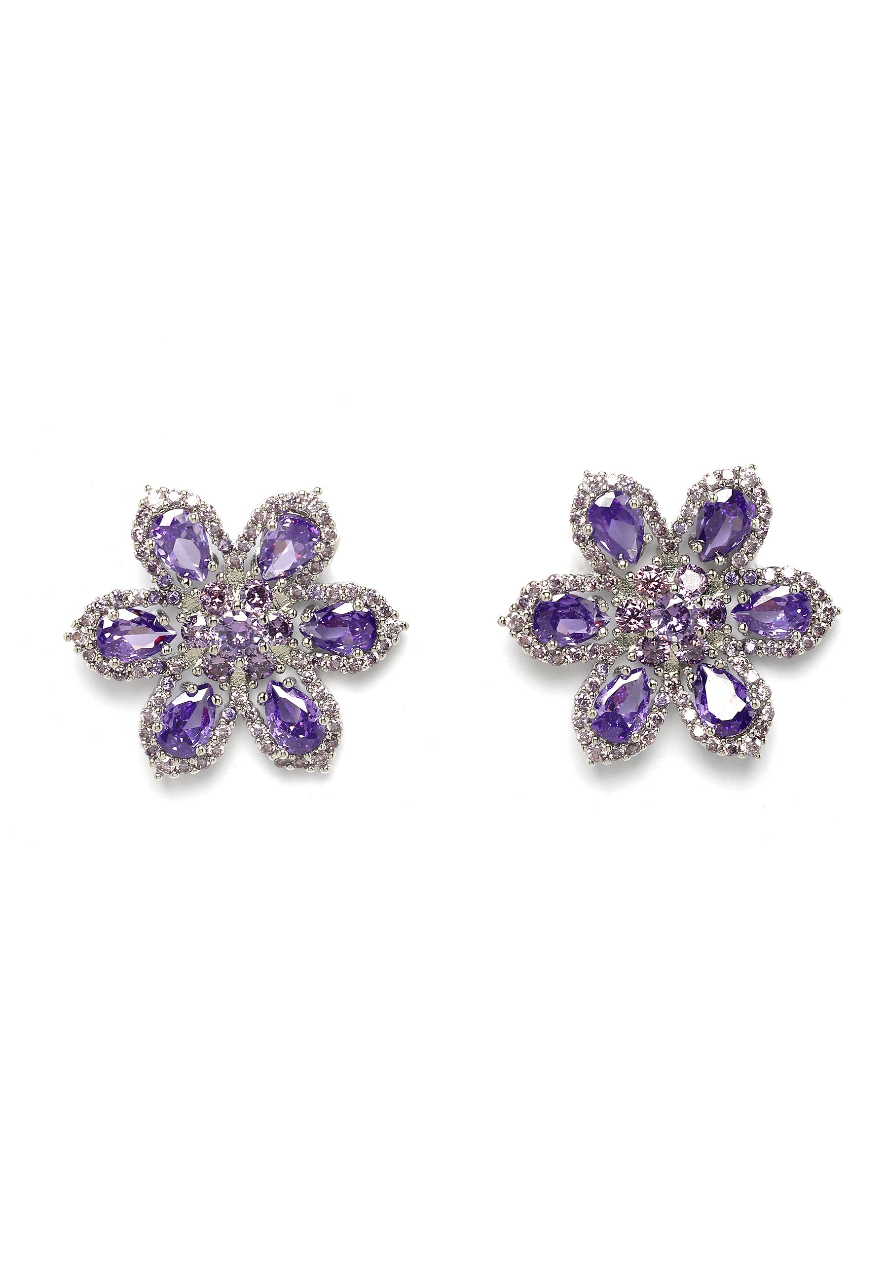 Boucles d'oreilles en stud floral lilas