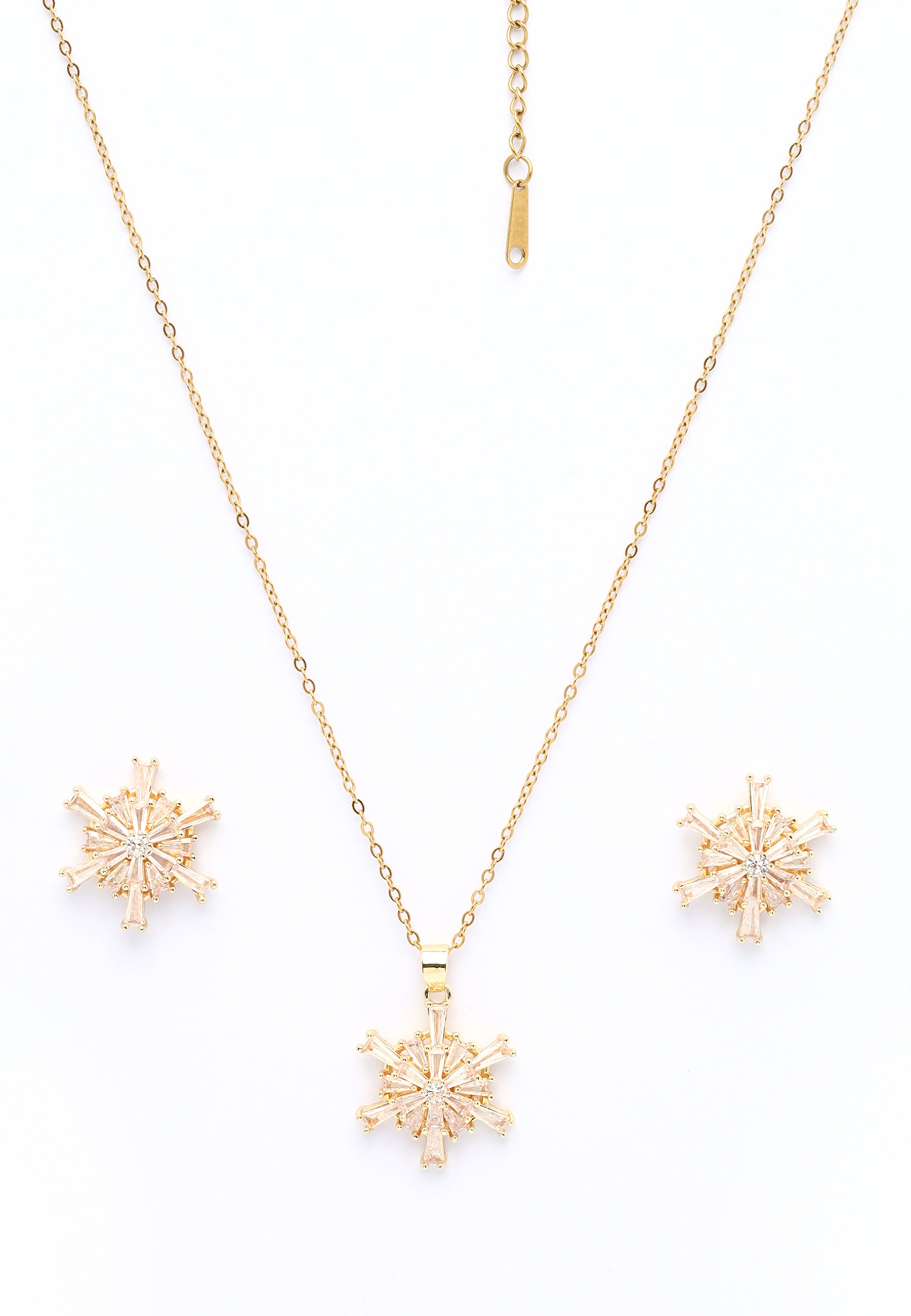 Golden Stardust Earrings and Necklace set