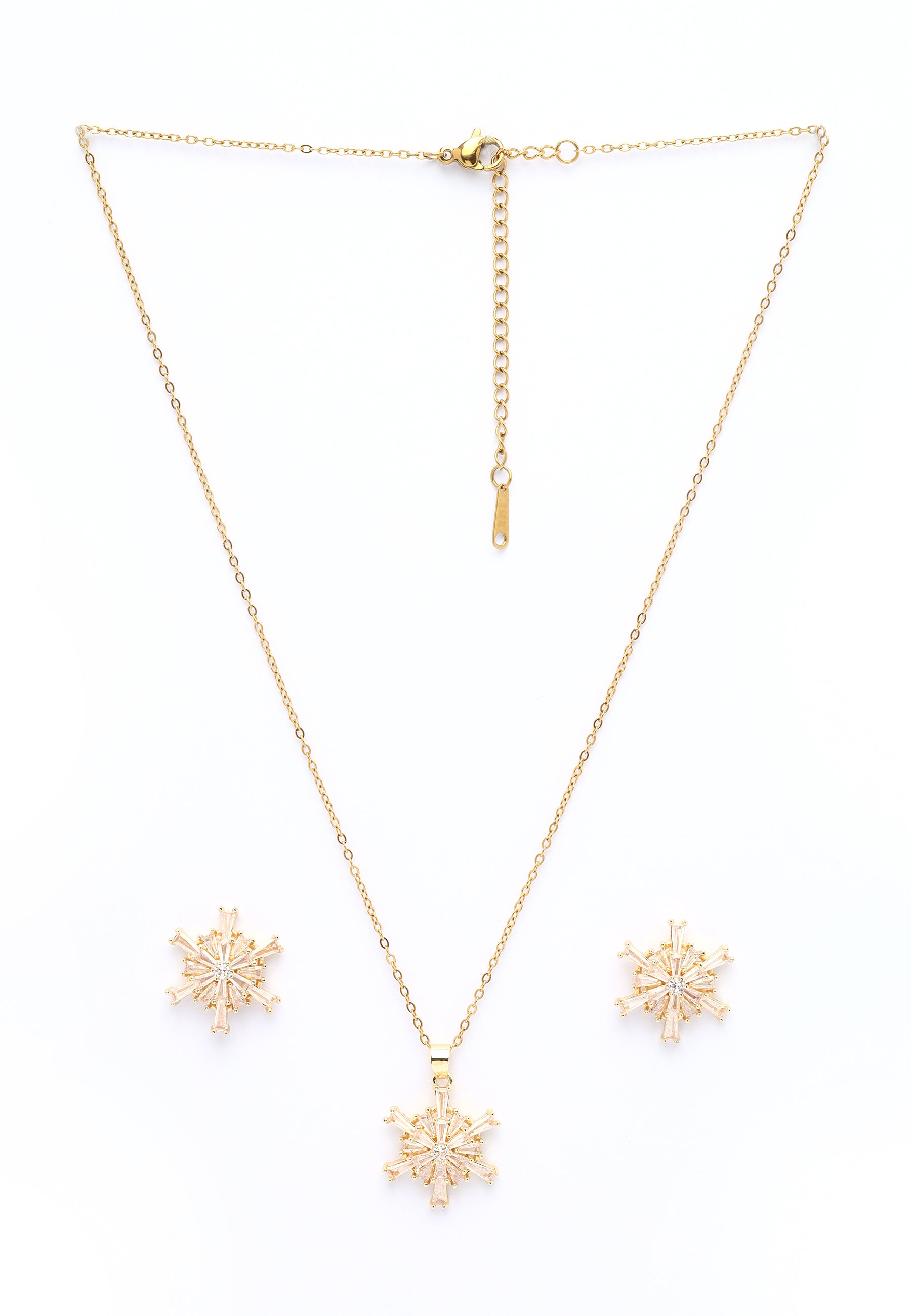 Golden Stardust Earrings and Necklace set