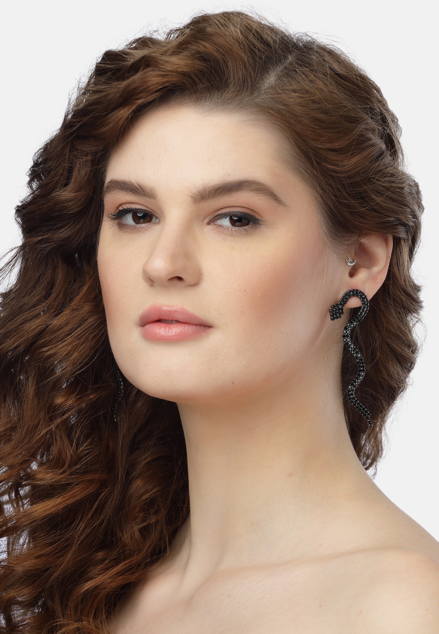 Black Showstopper Serpent Earrings