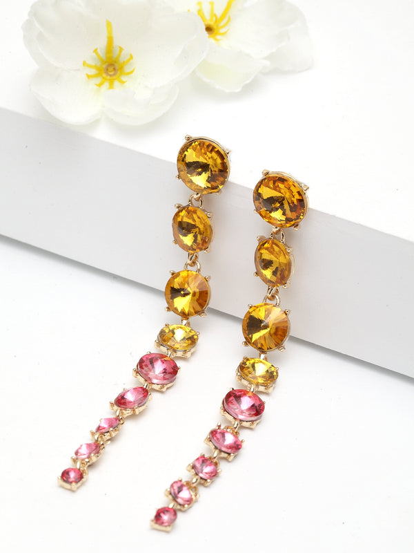 Boucles d'oreilles pendantes en cristal de luxe