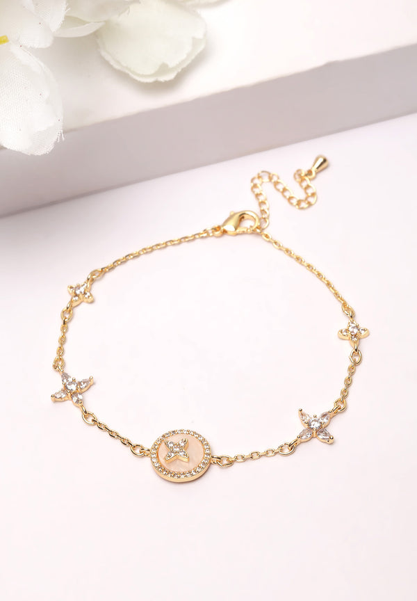 Pulsera de cristal de oro