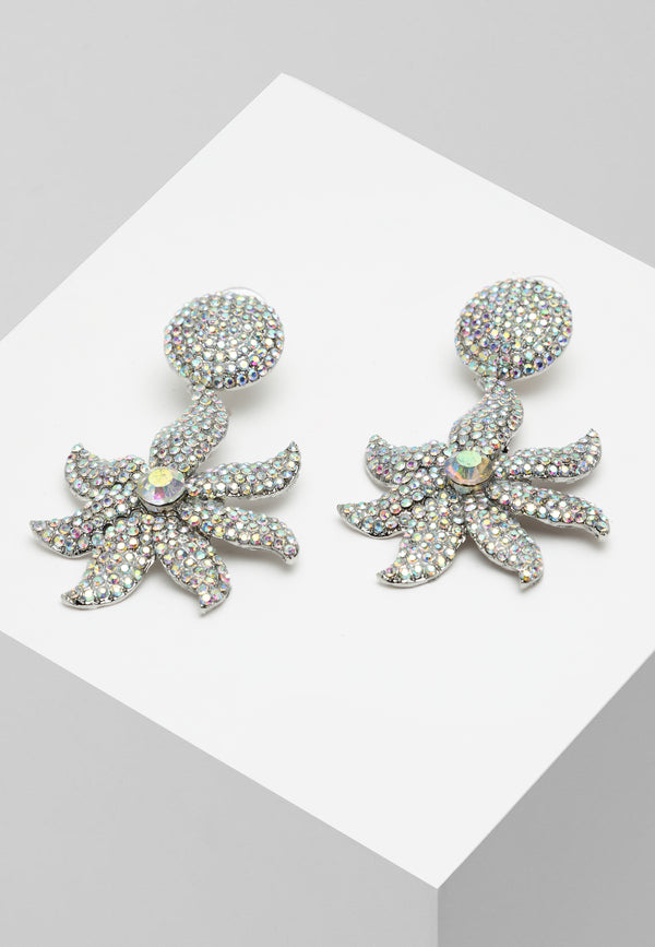 Luxury Crystallized Floral Drop Earrings