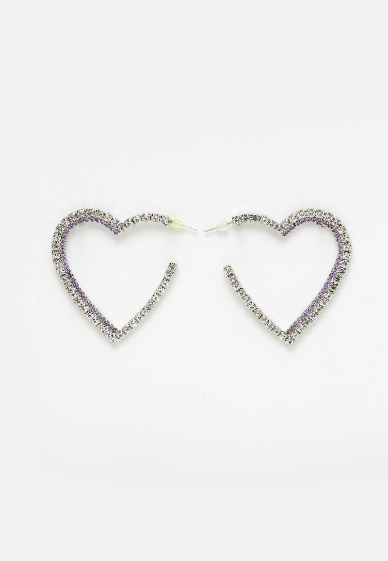 Crystals Studded Heart Earrings