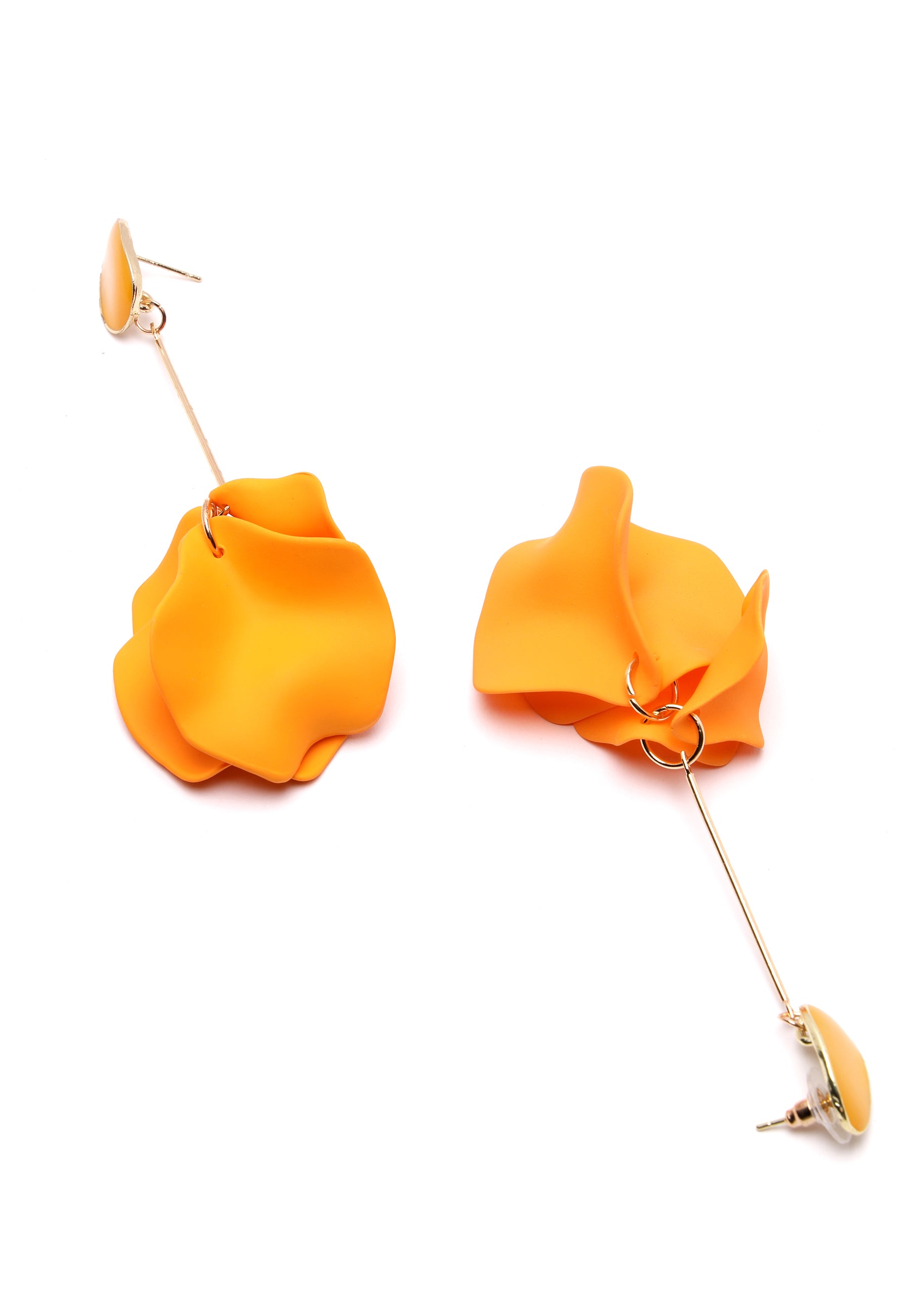 Kronblade øreringe i orange