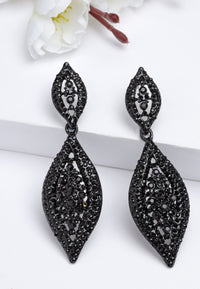 Boucles d'oreilles pendantes de luxe en noir