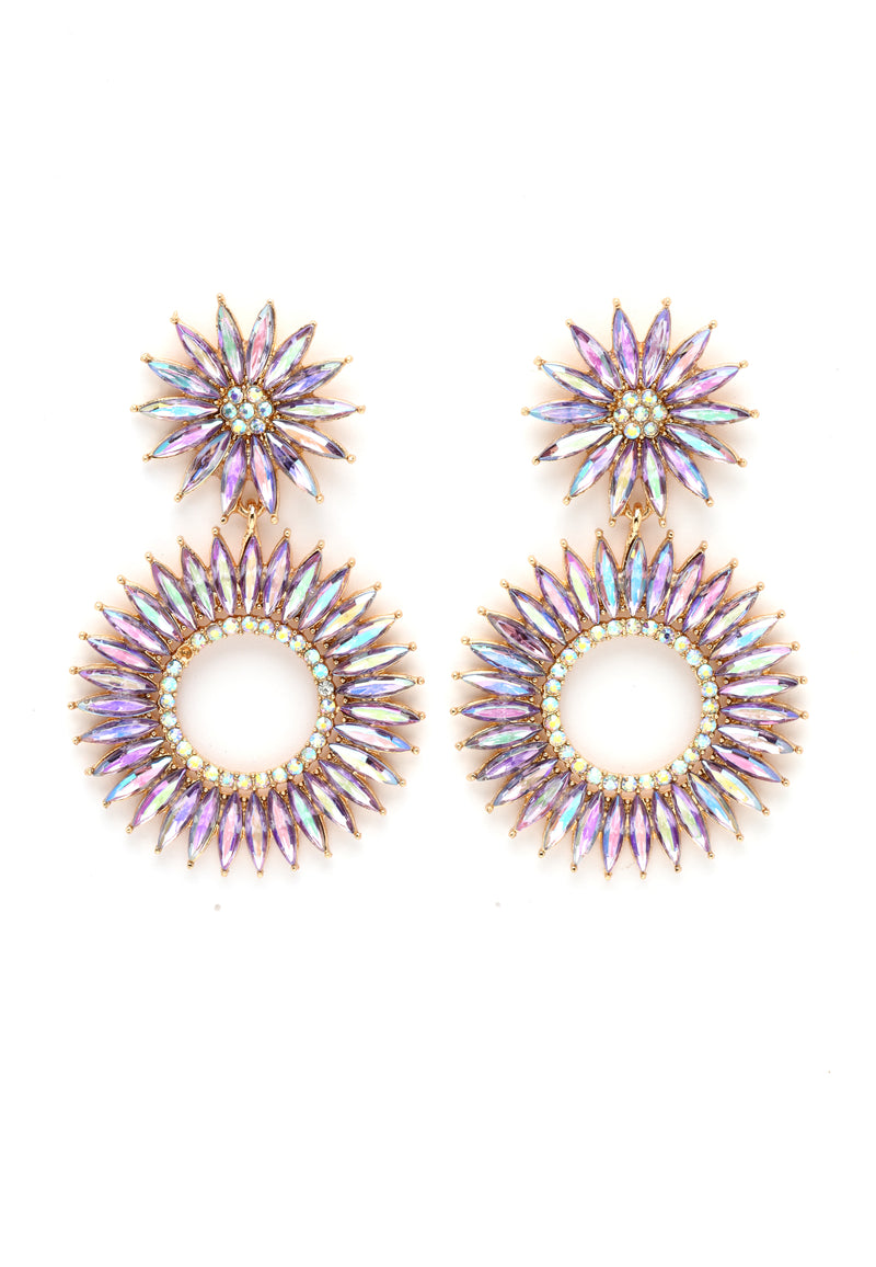 Crystals Studded Hoop Earrings