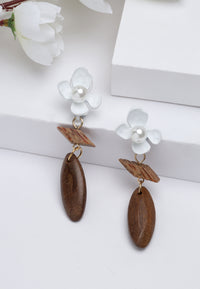 Pendientes colgantes de madera