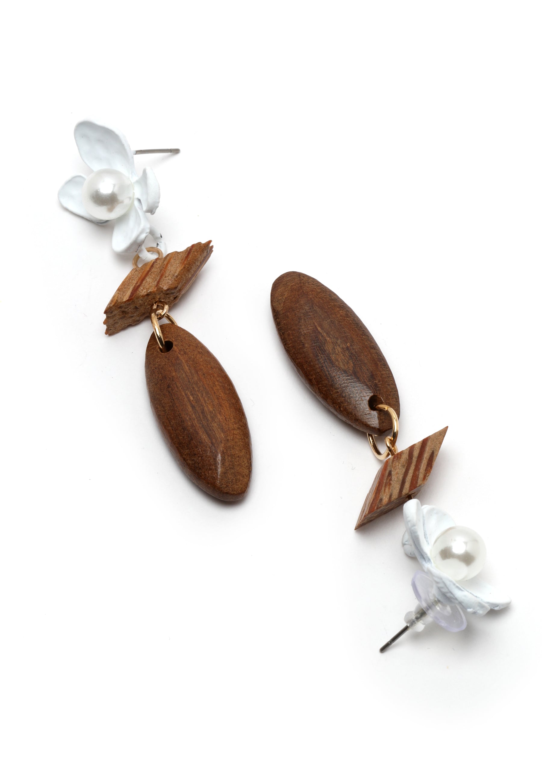 Boucles d'oreilles pendantes en bois