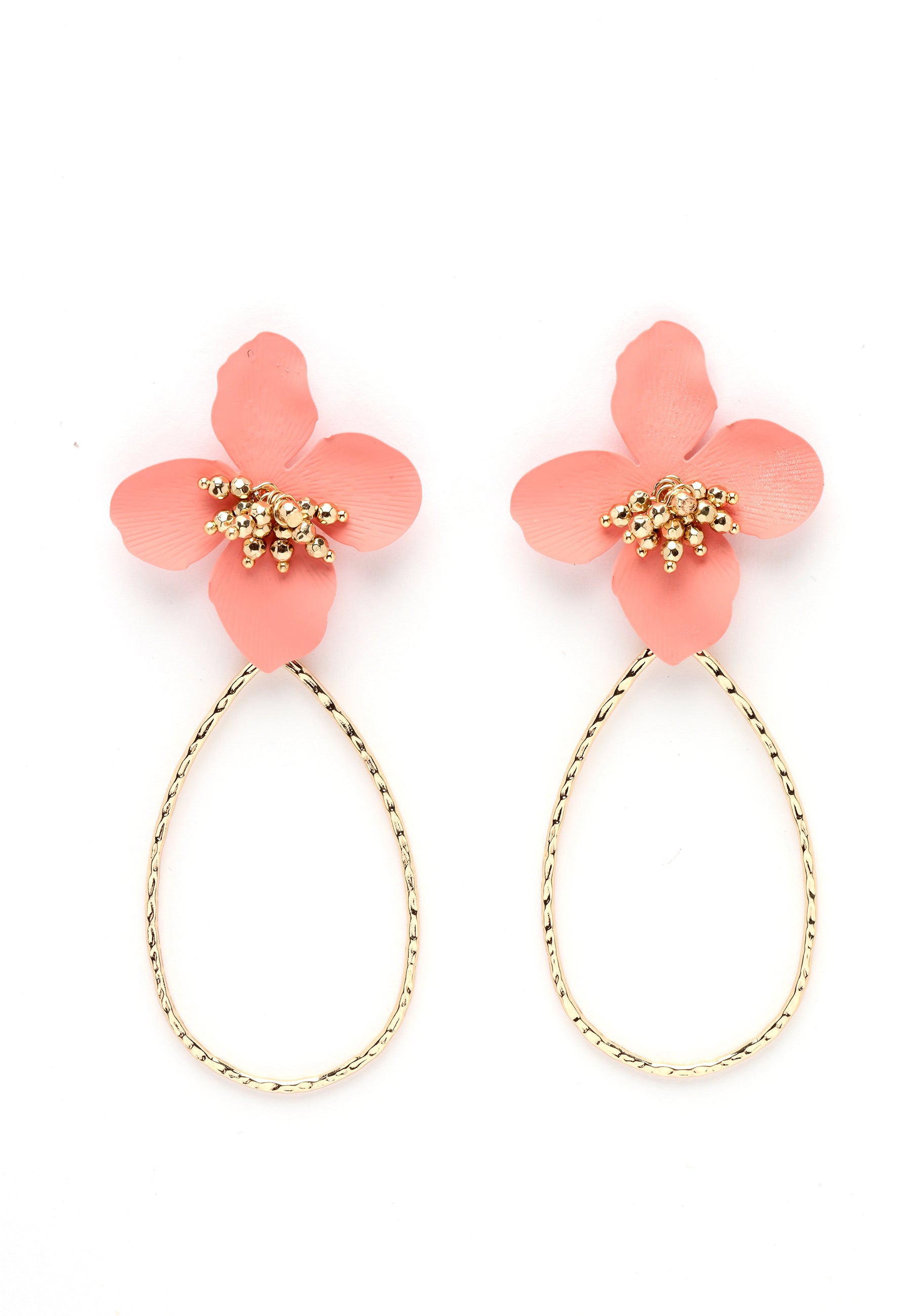 Plum Blossom Earrings in peach