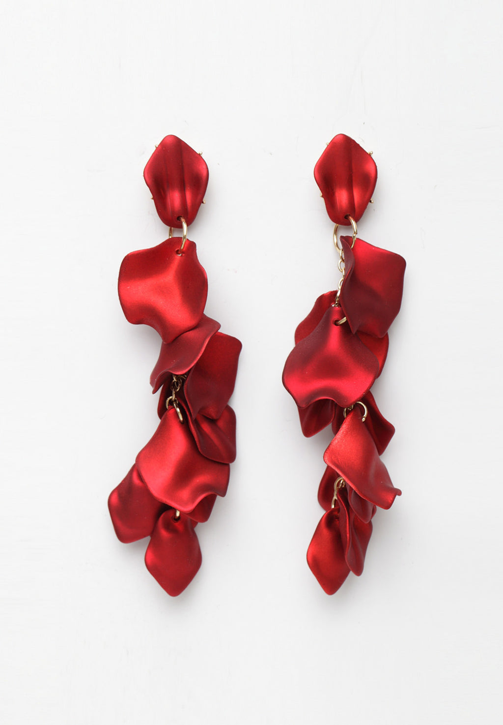 Luxury Statement Rose Petals Long Earrings